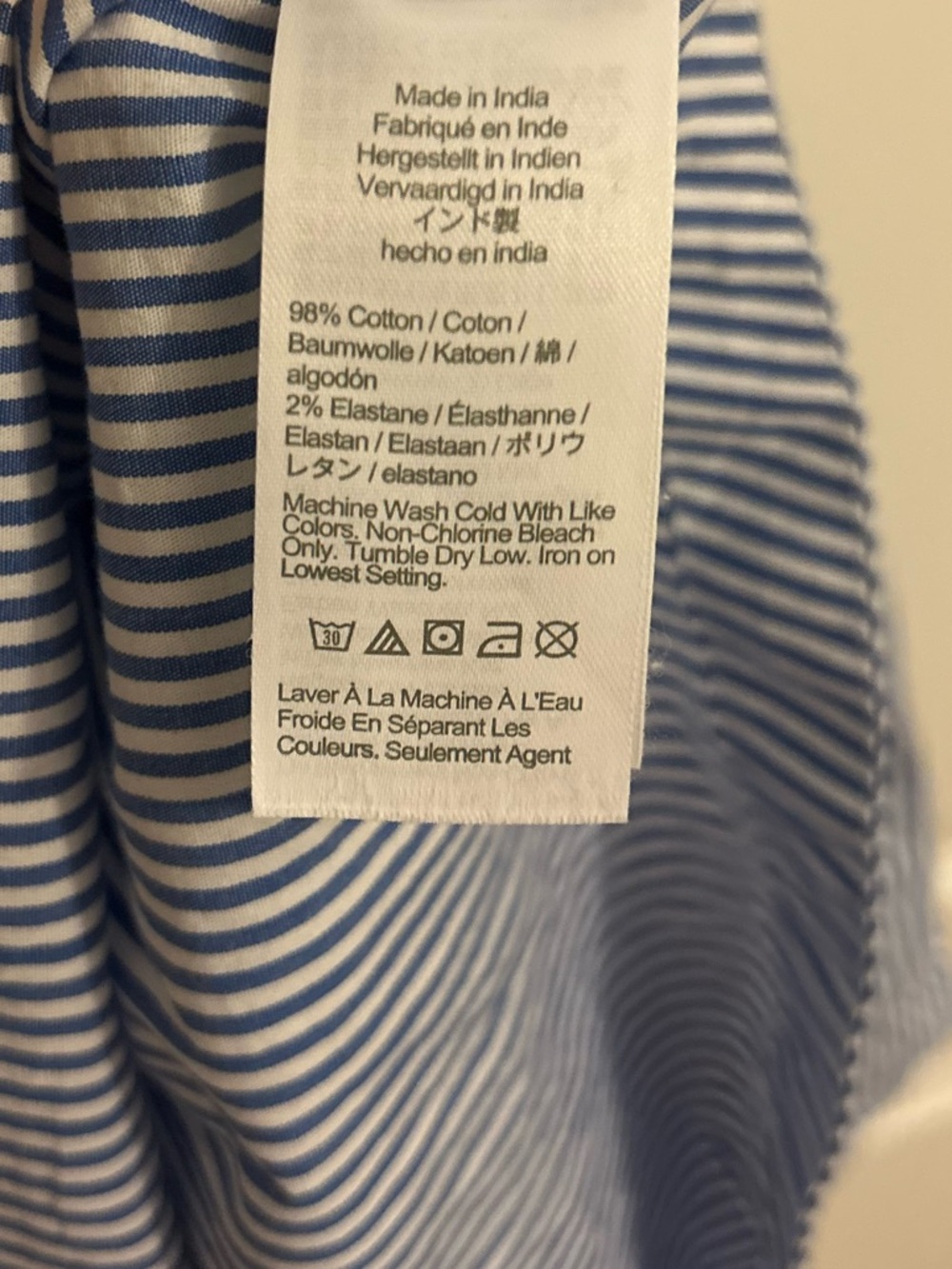 J Crew Button-Front Blue & White Stripe Shirt Dress with Belt Size 8 - Picture 6 of 8